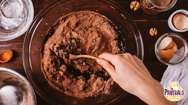 brownie de chocolate de cacao preparación